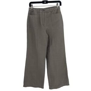 Sundance grey linen blend wide leg pants womens size petite 2